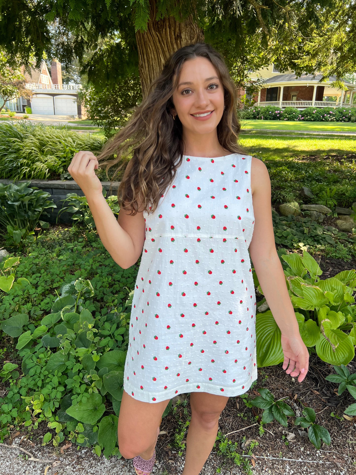 Betsy Strawberry Shift Dress